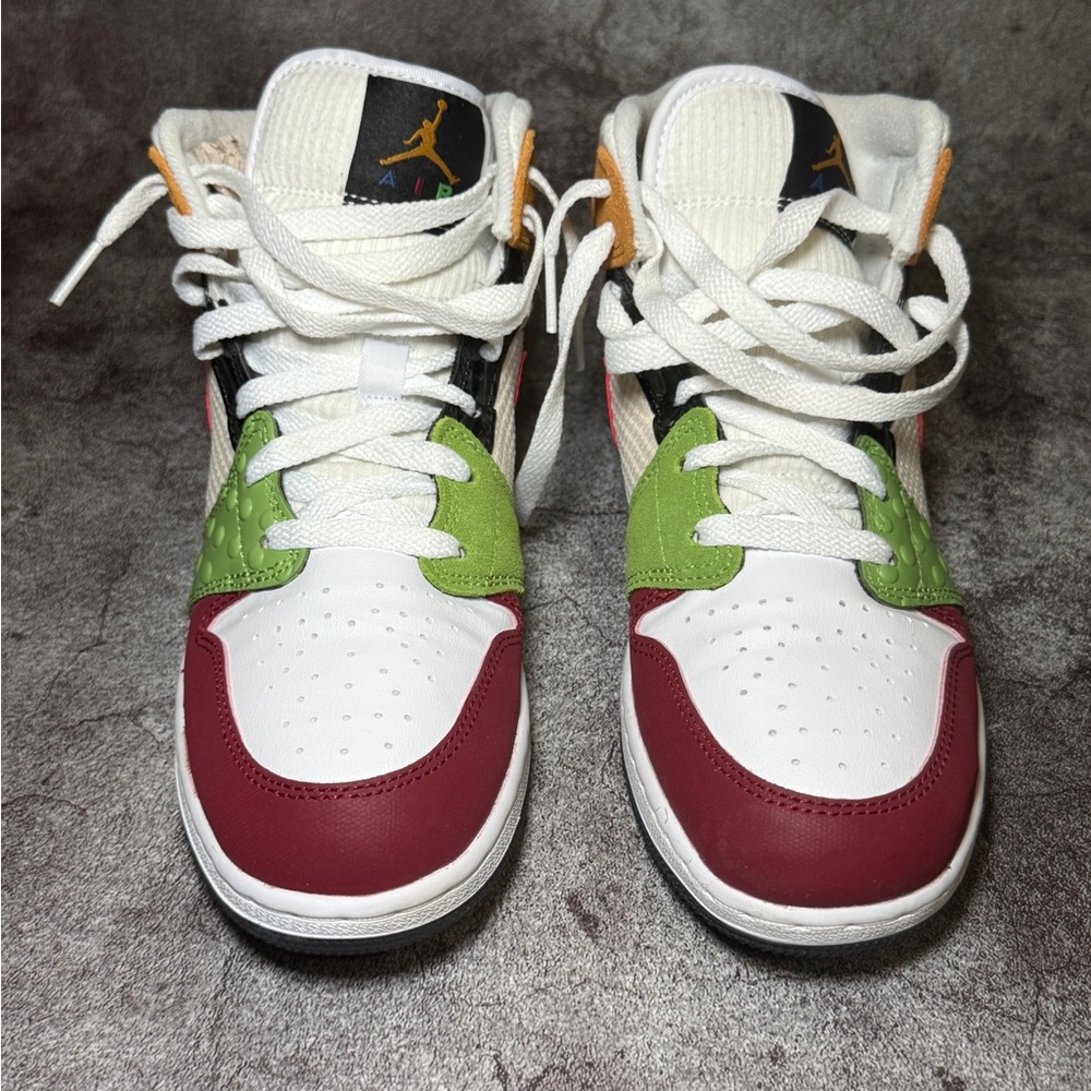 Jordan Kids Sneakers in Red, Green, and White